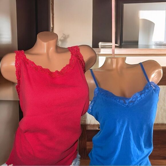 Rehab l 2 XL Lace trimmed Tanks l Royal Blue & Very Red l XXL l VGUC - Picture 13 of 13